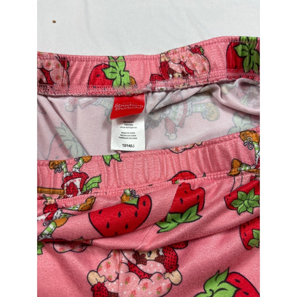 Strawberry Shortcake Pink Pajama Pants Girls Size 12/14 L Character Sleepwear - Picture 2 of 2